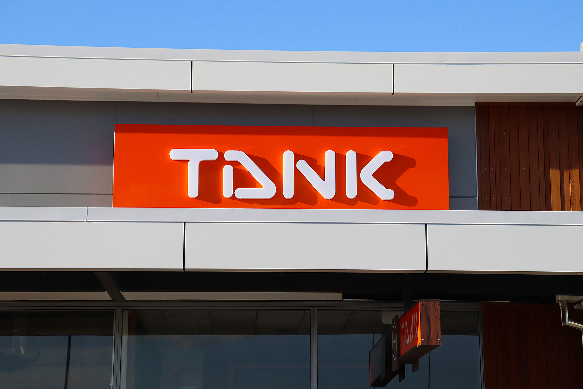Tank Juice 3D lettering and Fascia sign, Auckland