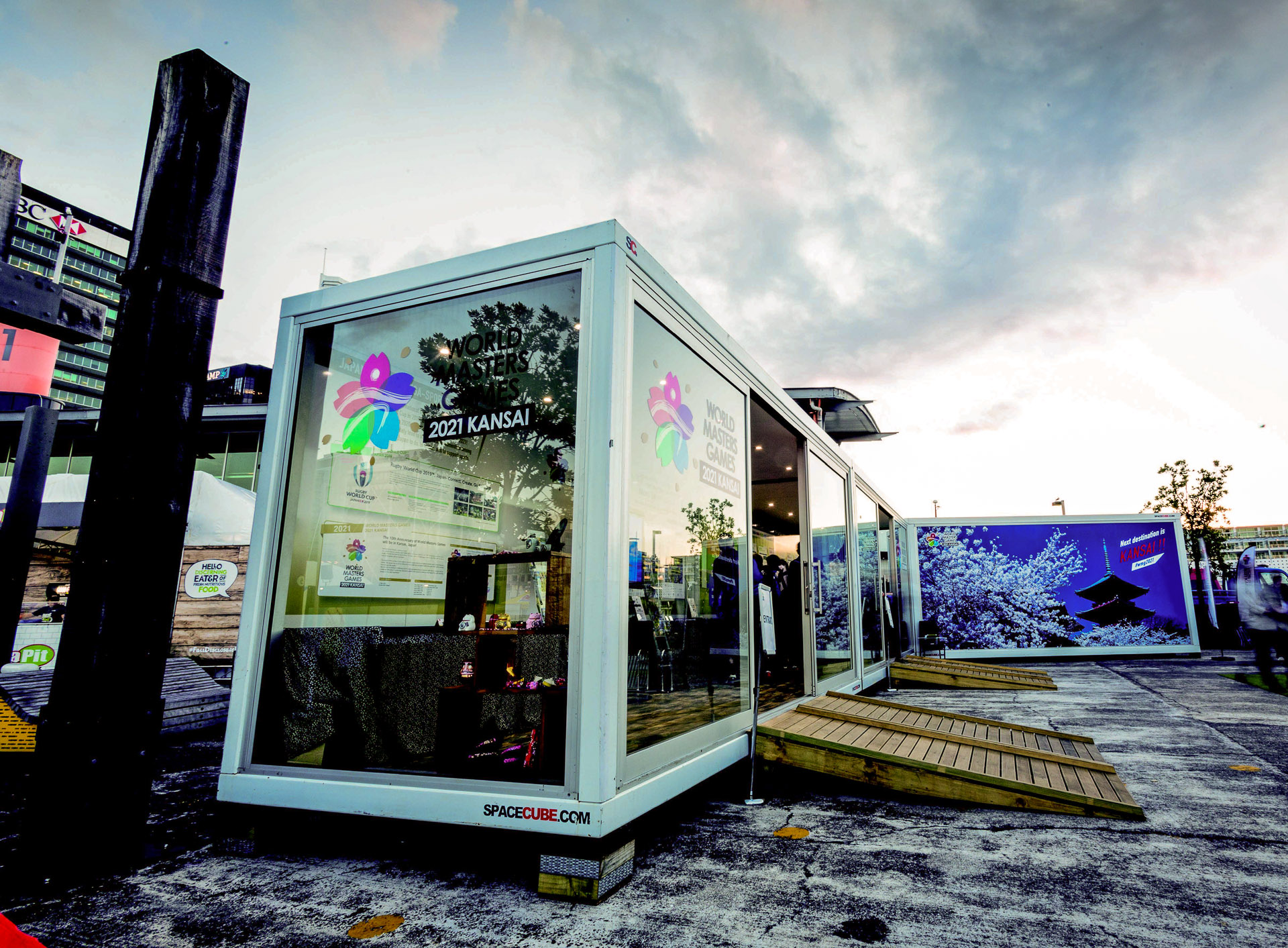 digital prints applied to the Event base space cubes