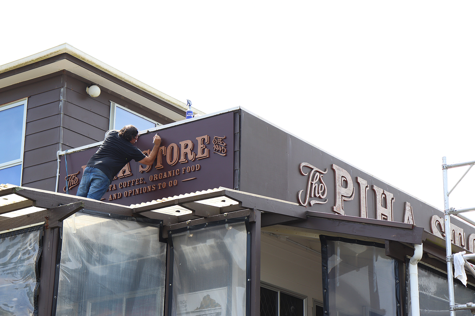 Piha store sign installation by Xtream signs