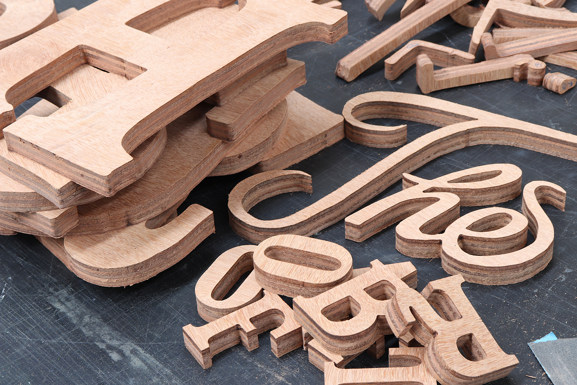 Piha store sign plywood 3d cut letters