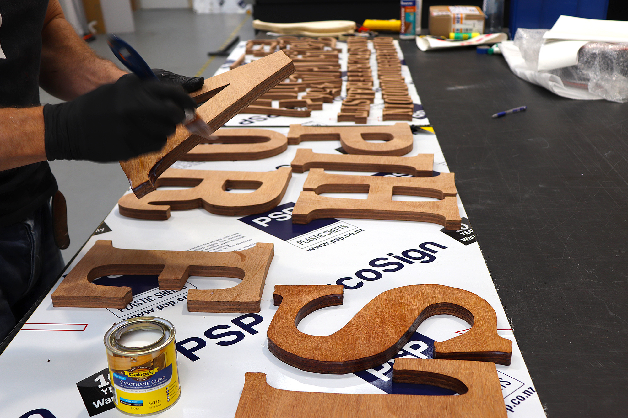Piha store plywood 3d lettering preparation